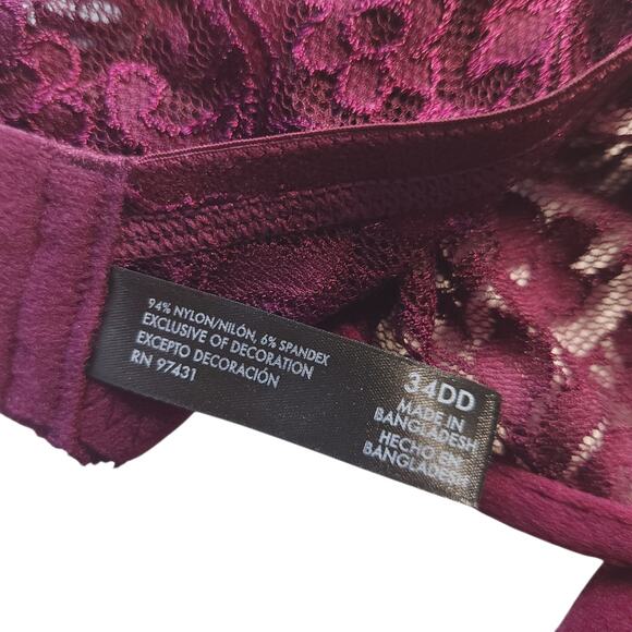 Smart & Sexy Lace Bra 34DD Underwire Bra Excellent Condition Lacey - Picture 3 of 3